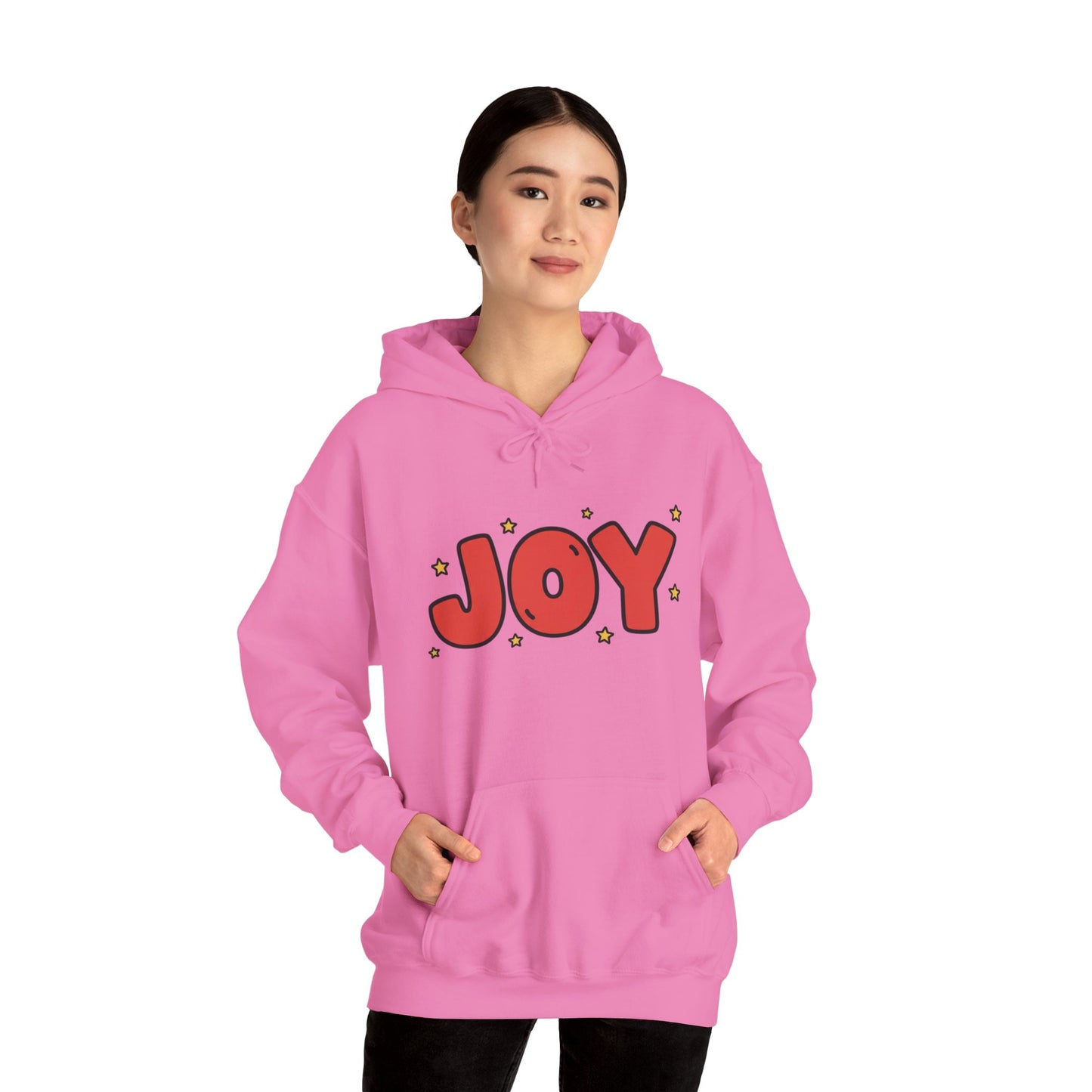 joy unisex hoodie in Bold Red,