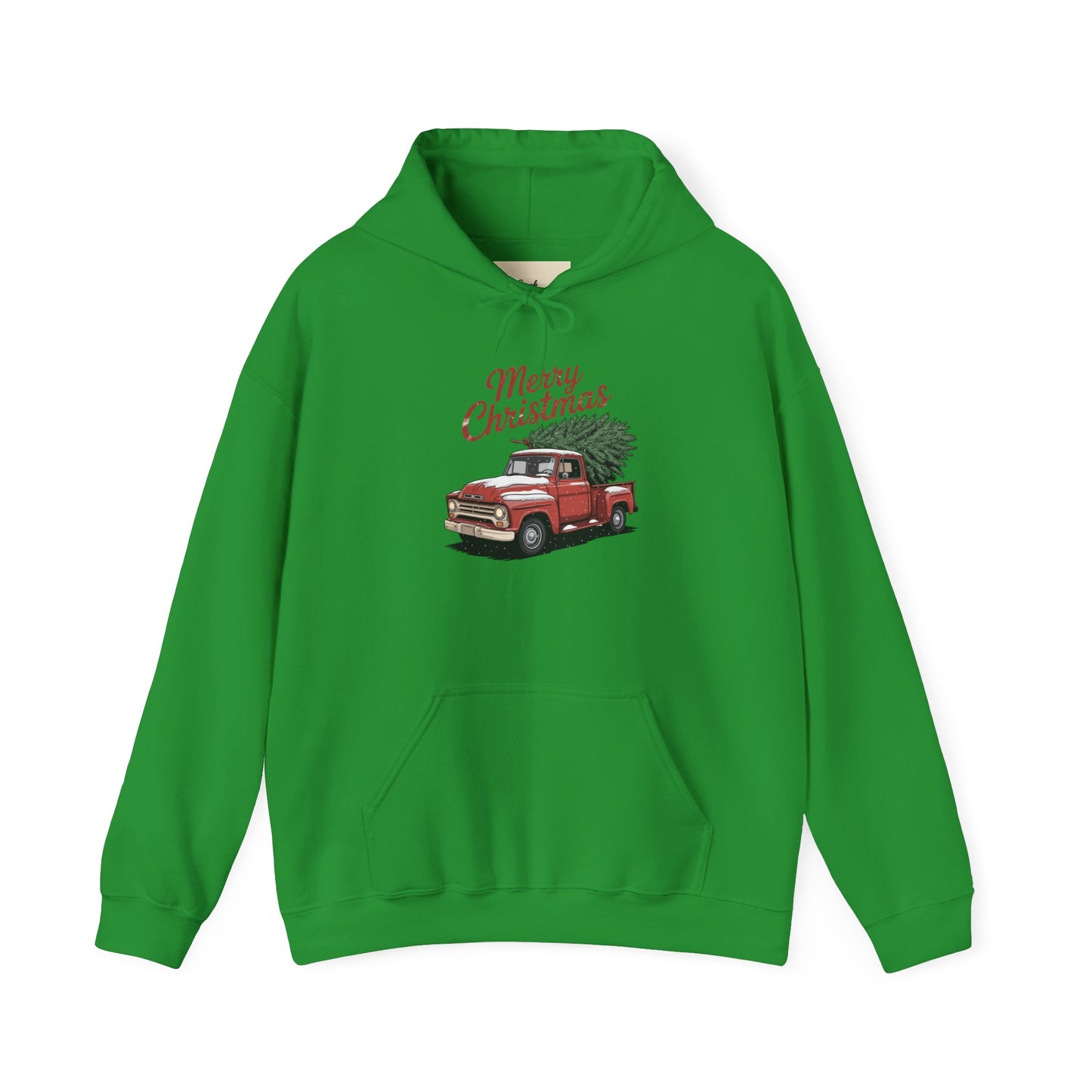 Vintage Christmas Hoodie - Merry Christmas Truck Design
