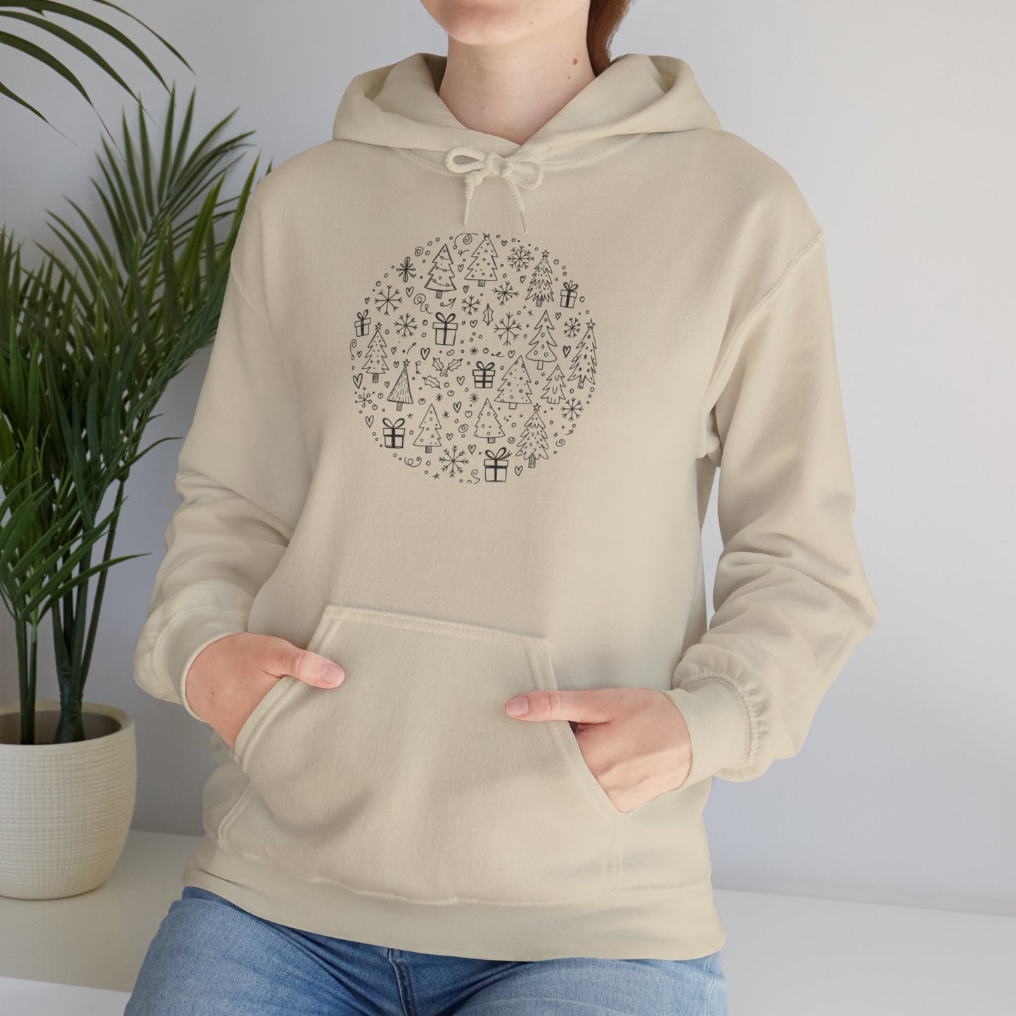 Christmas Doodle Unisex Heavy Blend Hooded Sweatshirt