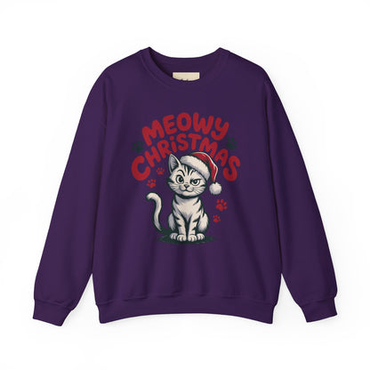 Christmas Sweatshirt - Sassy Cat Meowy Christmas