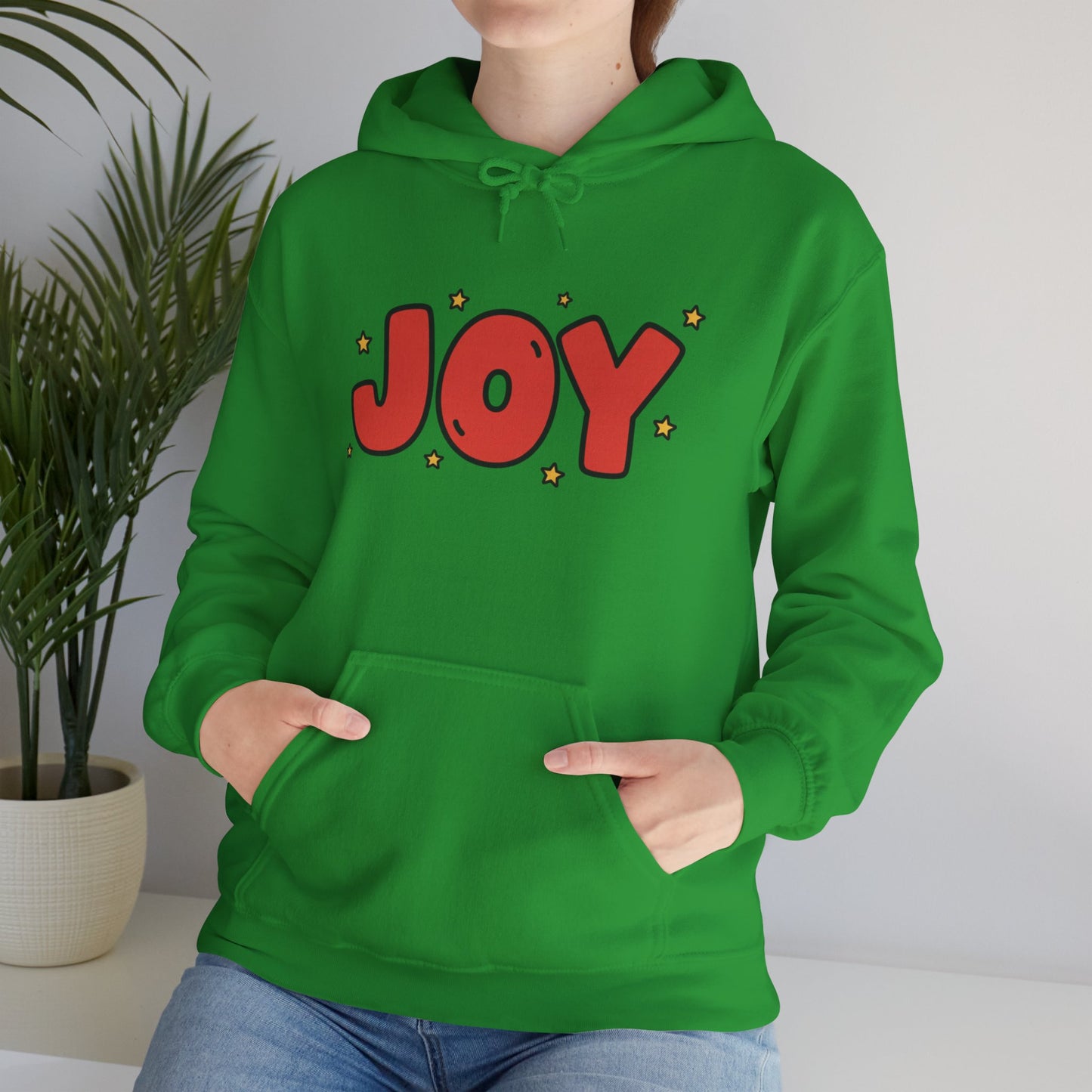 joy unisex hoodie in Bold Red,