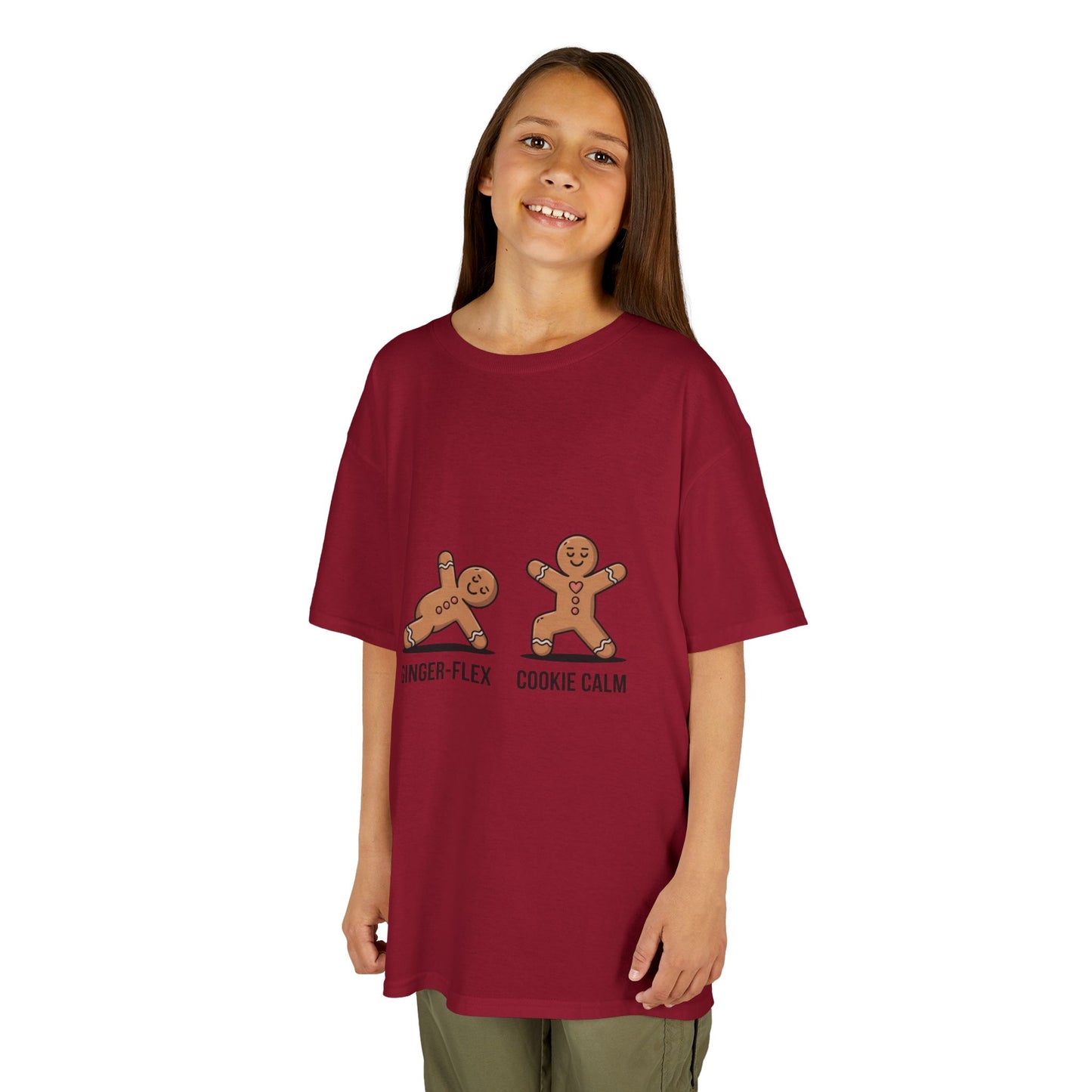 Gingerbread Workout Kids Tee - Ginger-Flex & Cookie Calm Design