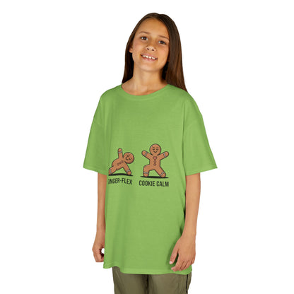 Gingerbread Workout Kids Tee - Ginger-Flex & Cookie Calm Design