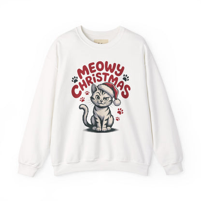 Christmas Sweatshirt - Sassy Cat Meowy Christmas