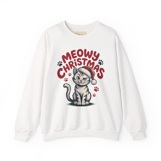 Christmas Sweatshirt - Sassy Cat Meowy Christmas