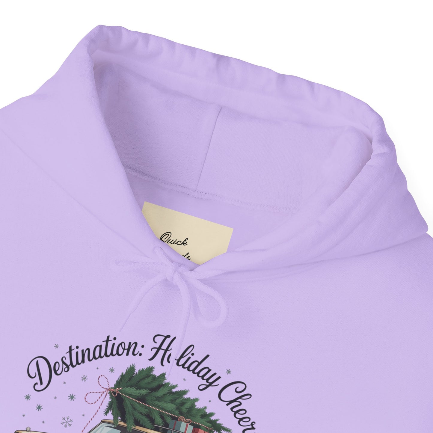 Hooded Sweatshirt Vintage Car Christmas Tree Destination Holiday Cheer