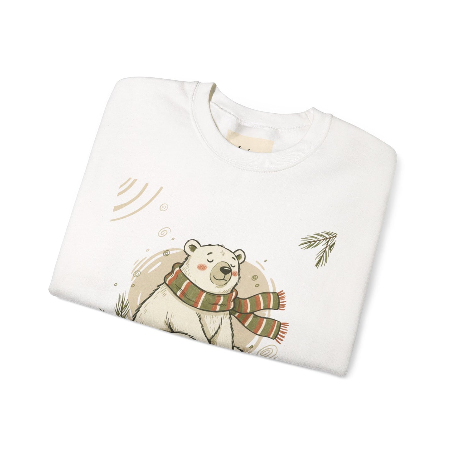Crewneck Sweatshirt - Chillin' until Christmas - Polar Bear Scarf Design