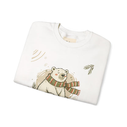 Crewneck Sweatshirt - Chillin' until Christmas - Polar Bear Scarf Design