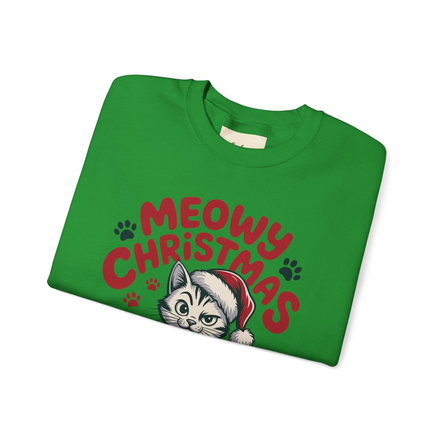 Christmas Sweatshirt - Sassy Cat Meowy Christmas