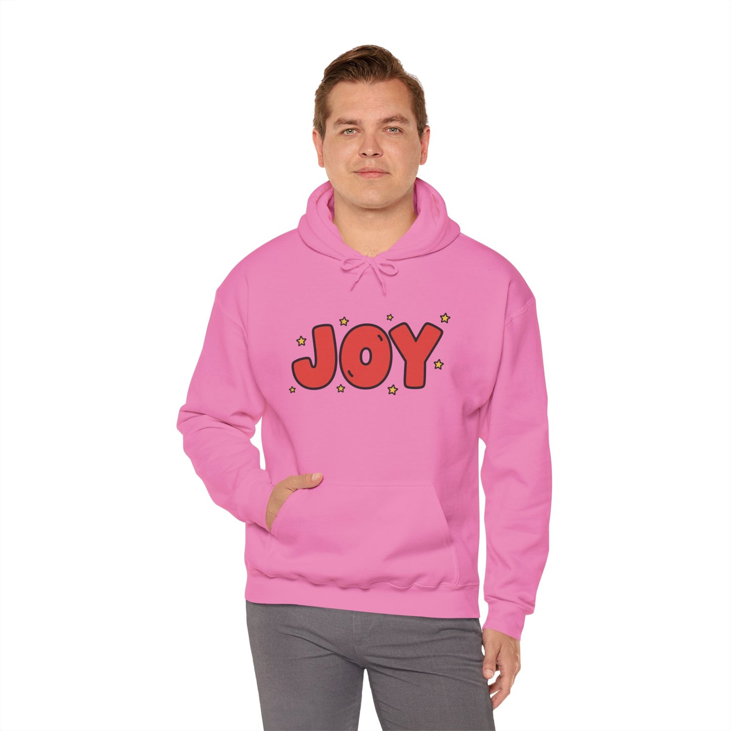 joy unisex hoodie in Bold Red,