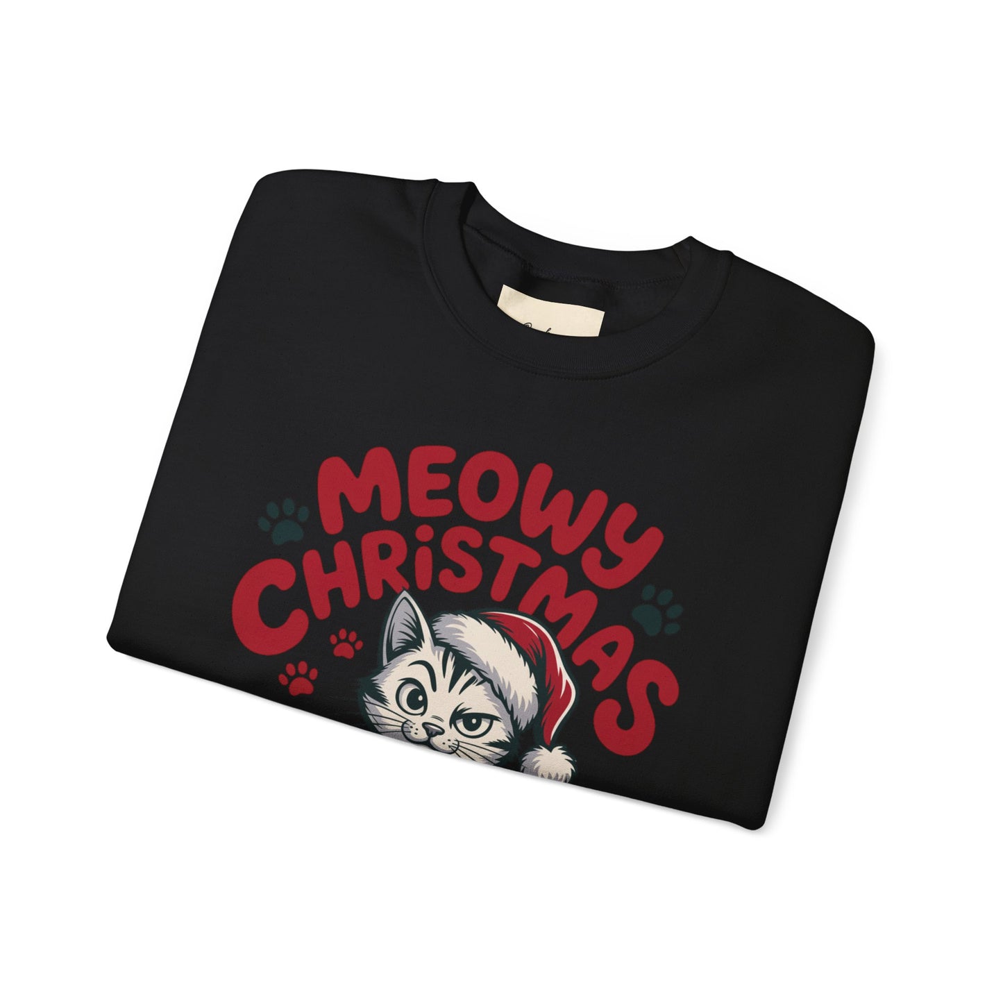 Christmas Sweatshirt - Sassy Cat Meowy Christmas
