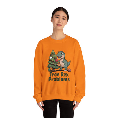 Get festive with the Christmas Crewneck Sweatshirt – Tree Rex Problems. Cozy, fun, and ideal for holiday parties or gifting this season.