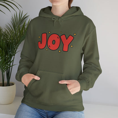 joy unisex hoodie in Bold Red,
