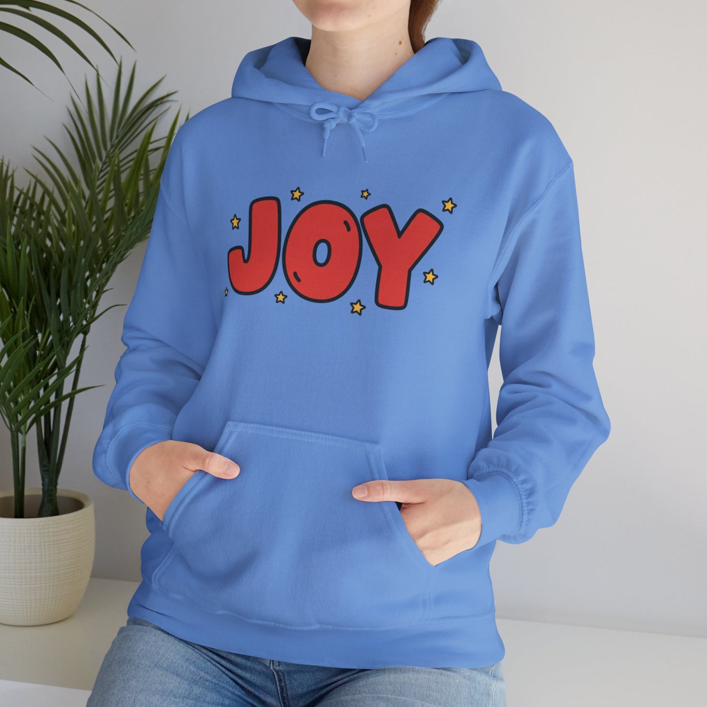 joy unisex hoodie in Bold Red,