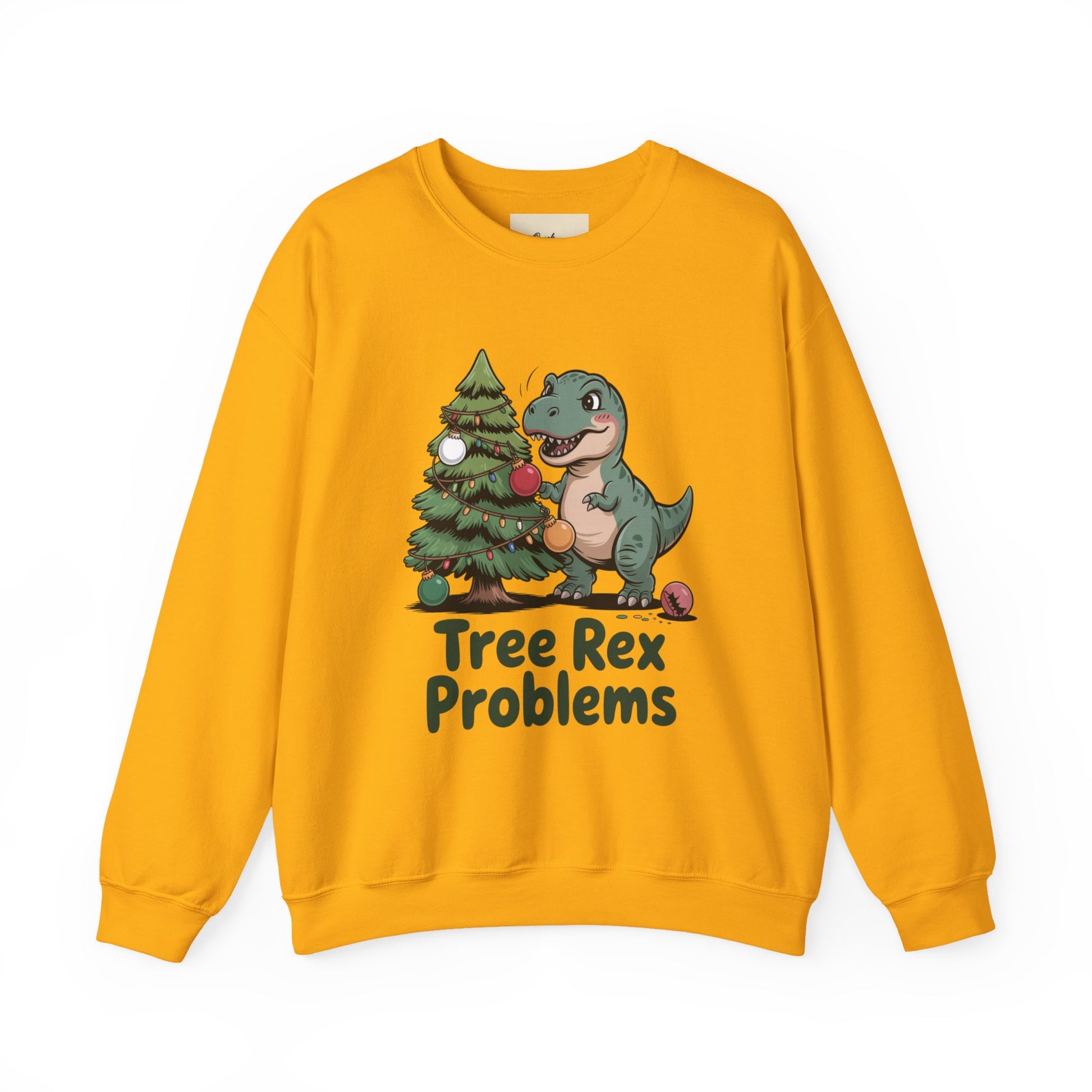 Celebrate the season with the Christmas Crewneck Sweatshirt – Tree Rex Problems. Playful design and cozy fit for festive fun.