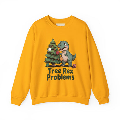 Celebrate the season with the Christmas Crewneck Sweatshirt – Tree Rex Problems. Playful design and cozy fit for festive fun.