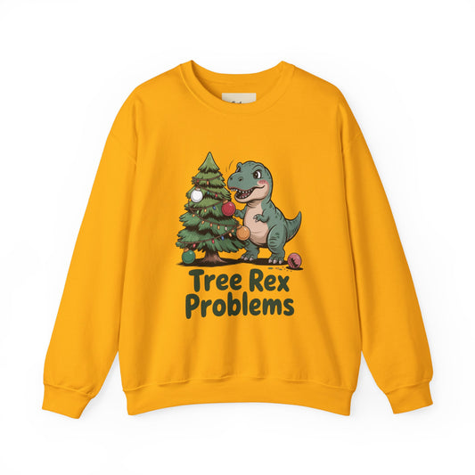 Celebrate the season with the Christmas Crewneck Sweatshirt – Tree Rex Problems. Playful design and cozy fit for festive fun.