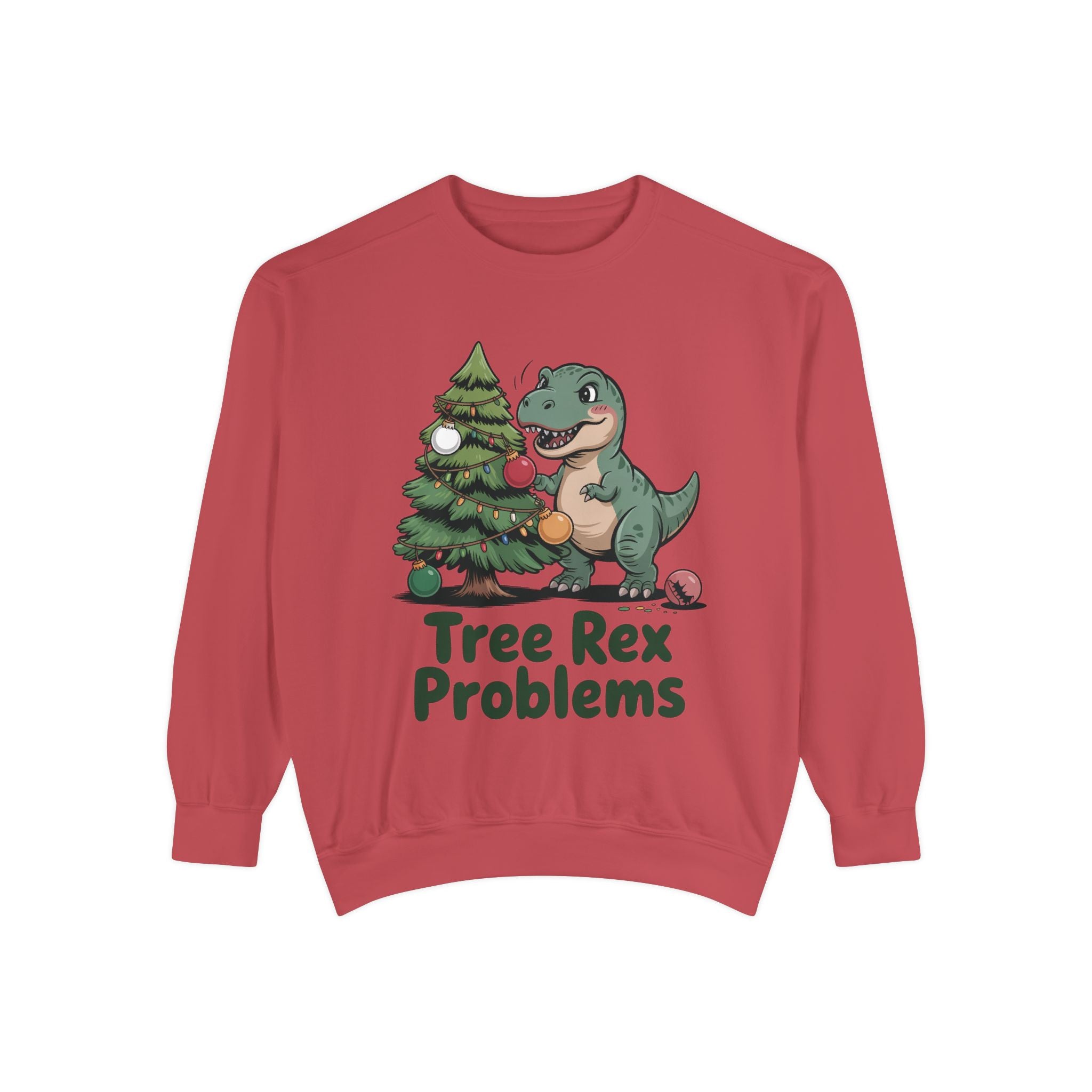 Dinosaur Christmas Sweatshirt - Tree Rex Problems