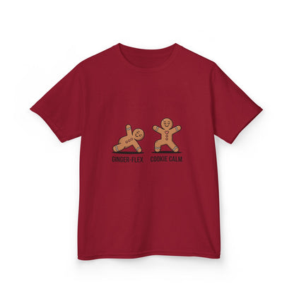 Gingerbread Workout Kids Tee - Ginger-Flex & Cookie Calm Design