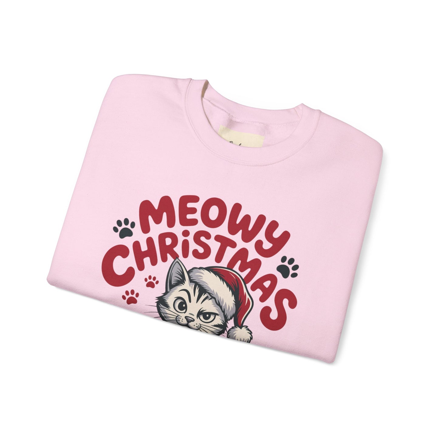 Christmas Sweatshirt - Sassy Cat Meowy Christmas