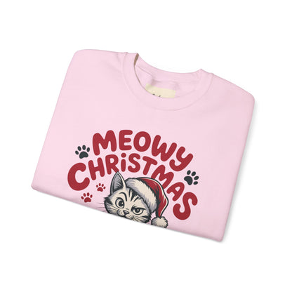 Christmas Sweatshirt - Sassy Cat Meowy Christmas