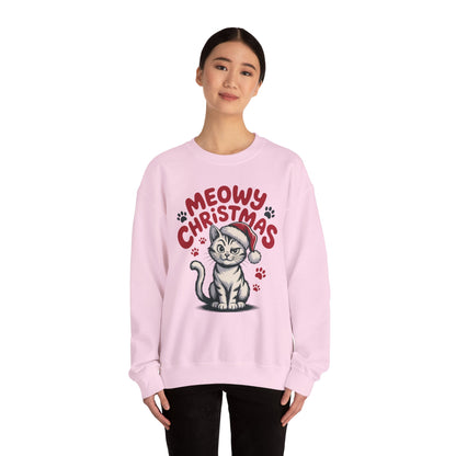 Christmas Sweatshirt - Sassy Cat Meowy Christmas