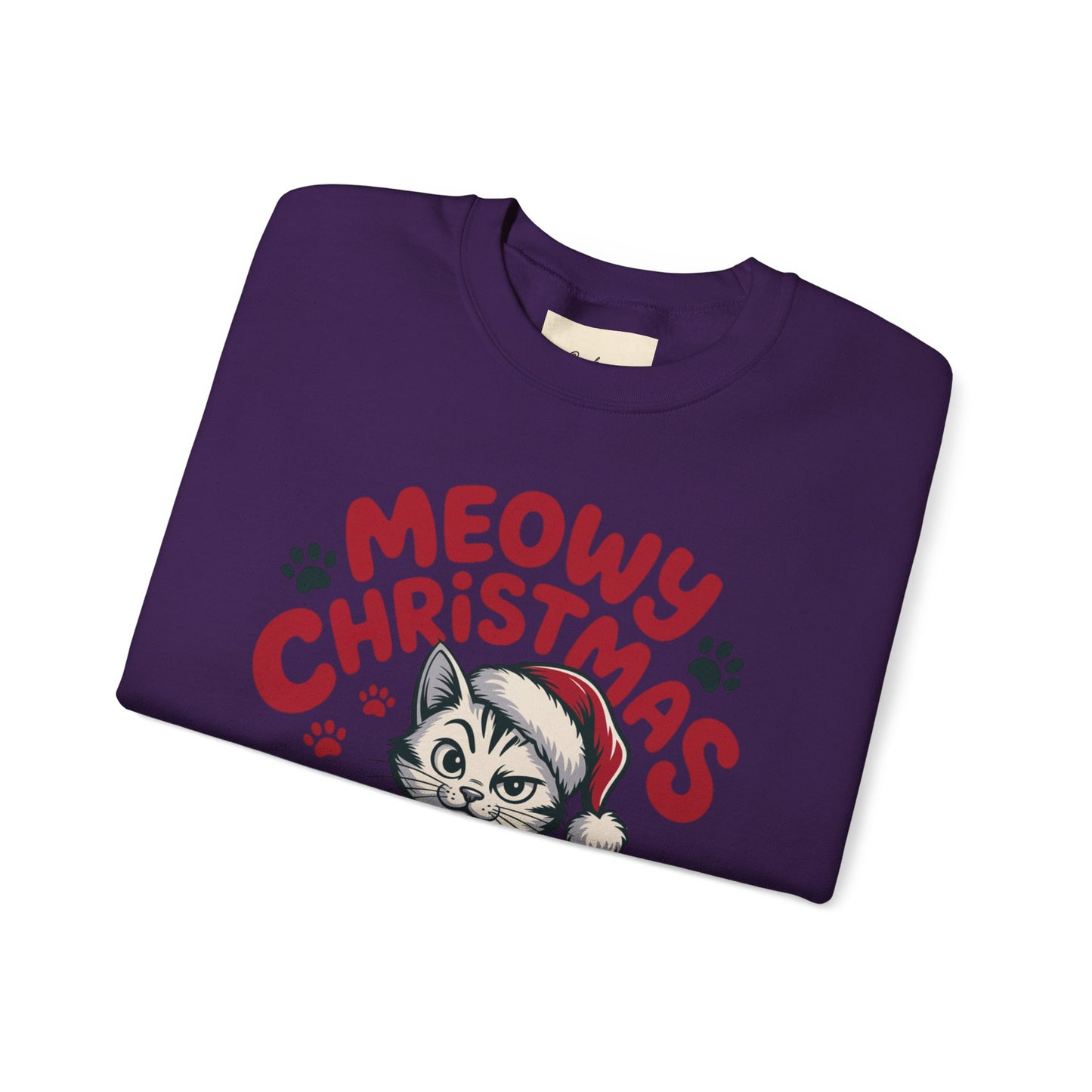 Christmas Sweatshirt - Sassy Cat Meowy Christmas