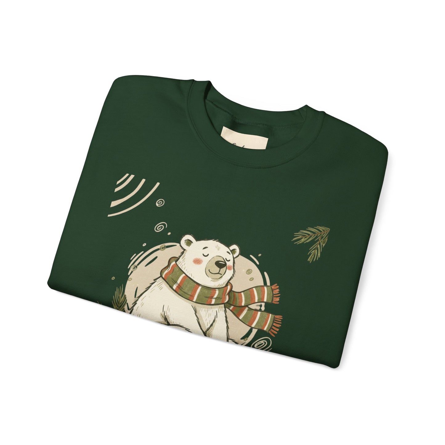 Crewneck Sweatshirt - Chillin' until Christmas - Polar Bear Scarf Design