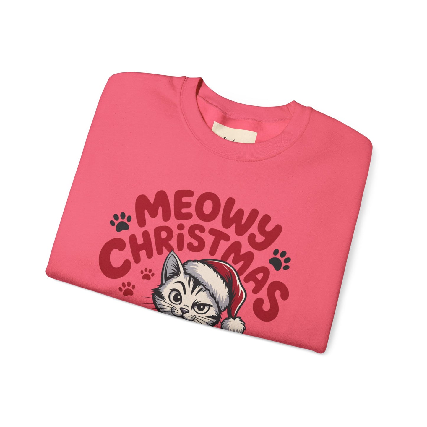 Christmas Sweatshirt - Sassy Cat Meowy Christmas