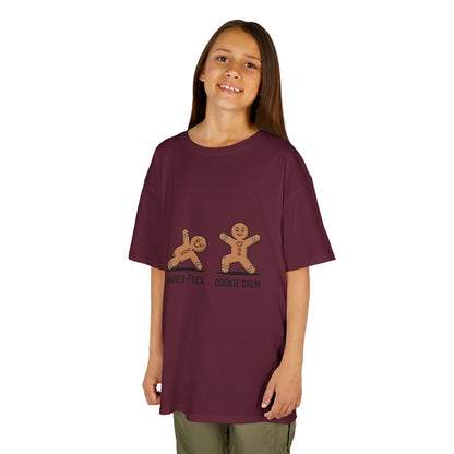 Gingerbread Workout Kids Tee - Ginger-Flex & Cookie Calm Design