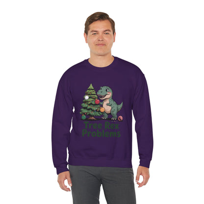 Get festive with the Christmas Crewneck Sweatshirt – Tree Rex Problems. Cozy, fun, and ideal for holiday parties or gifting this season.