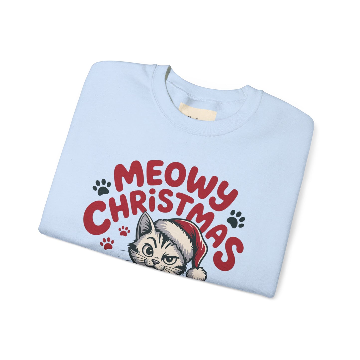 Christmas Sweatshirt - Sassy Cat Meowy Christmas