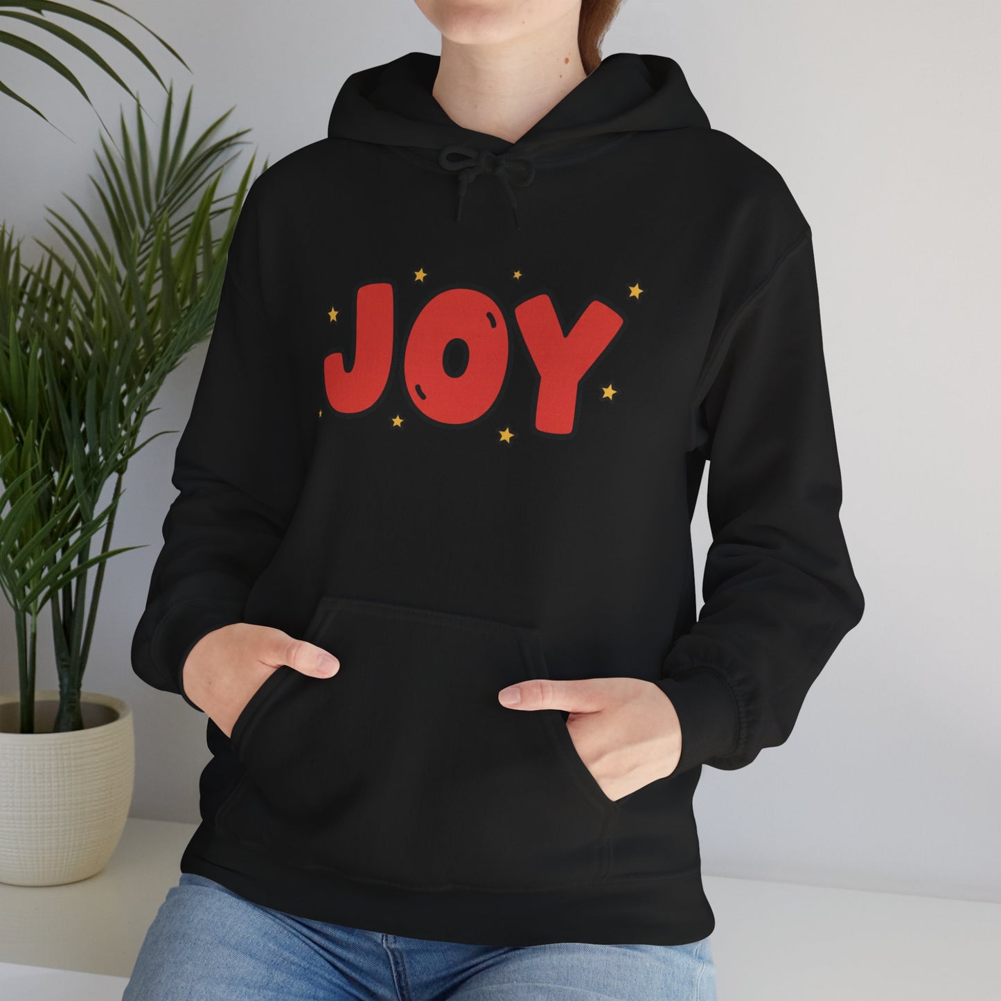 joy unisex hoodie in Bold Red,