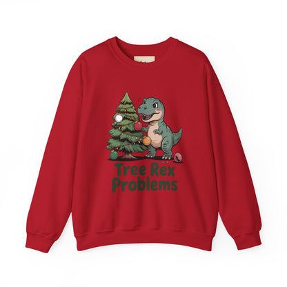 Get festive with the Christmas Crewneck Sweatshirt – Tree Rex Problems. Cozy, fun, and ideal for holiday parties or gifting this season.