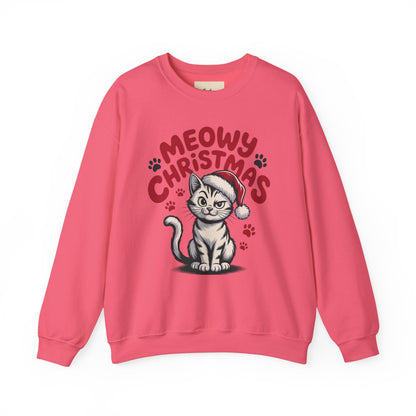 Christmas Sweatshirt - Sassy Cat Meowy Christmas
