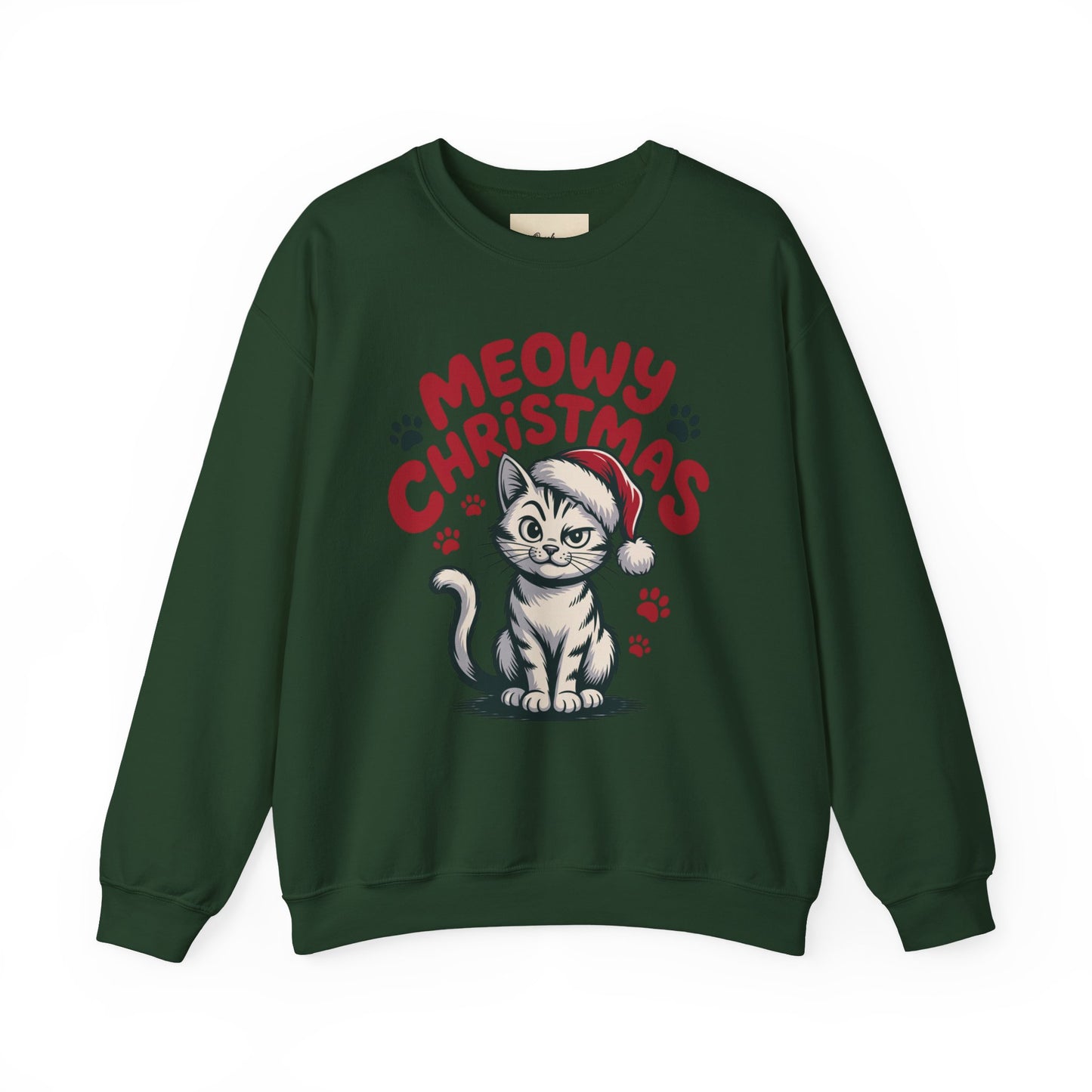 Christmas Sweatshirt - Sassy Cat Meowy Christmas