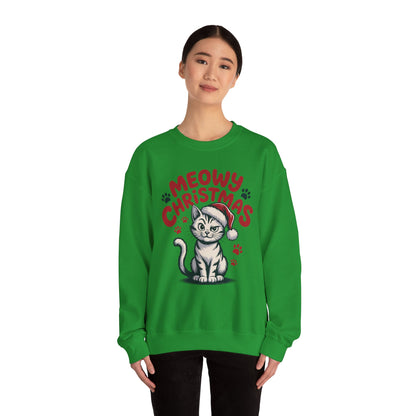 Christmas Sweatshirt - Sassy Cat Meowy Christmas