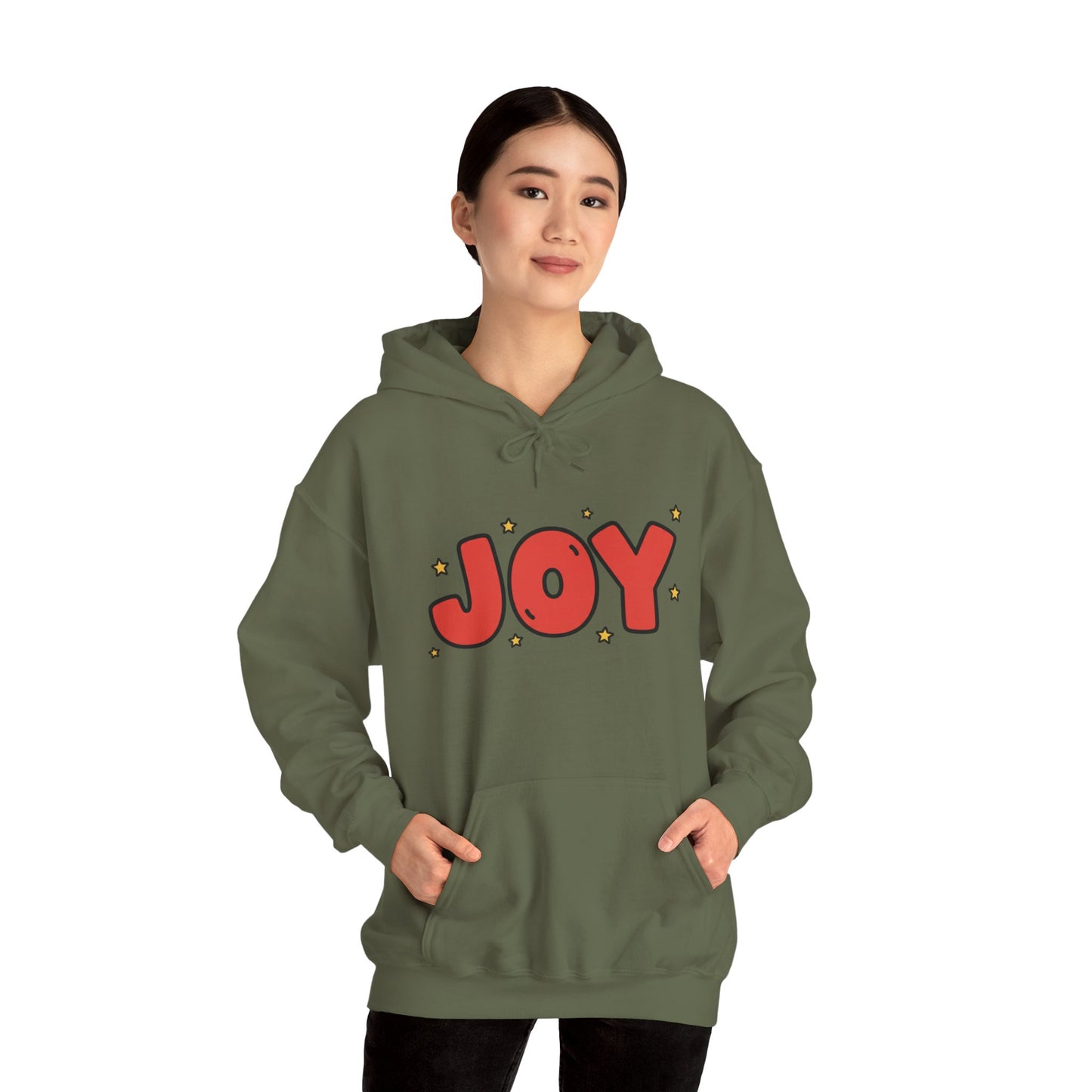 joy unisex hoodie in Bold Red,