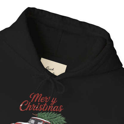 Vintage Christmas Hoodie - Merry Christmas Truck Design