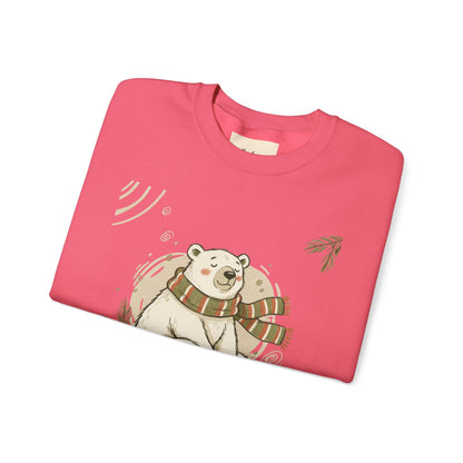 Crewneck Sweatshirt - Chillin' until Christmas - Polar Bear Scarf Design