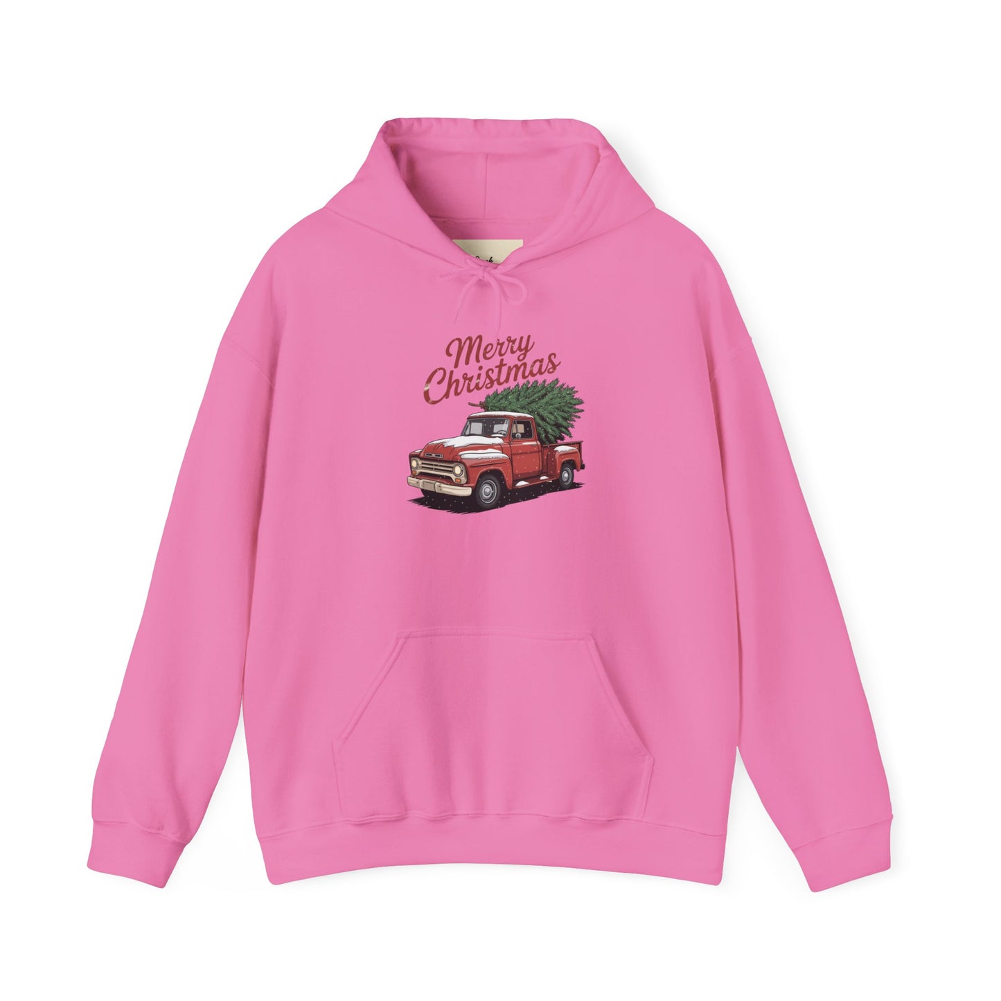 Vintage Christmas Hoodie - Merry Christmas Truck Design