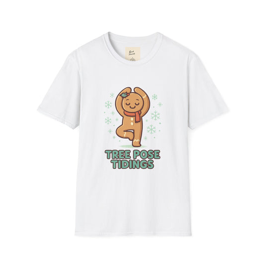 Yoga Gingerbread Man T-Shirt - Tree Pose Tidings
