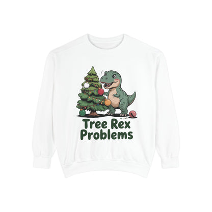 Dinosaur Christmas Sweatshirt - Tree Rex Problems