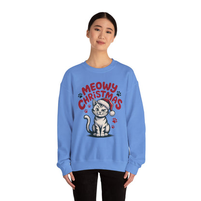 Christmas Sweatshirt - Sassy Cat Meowy Christmas