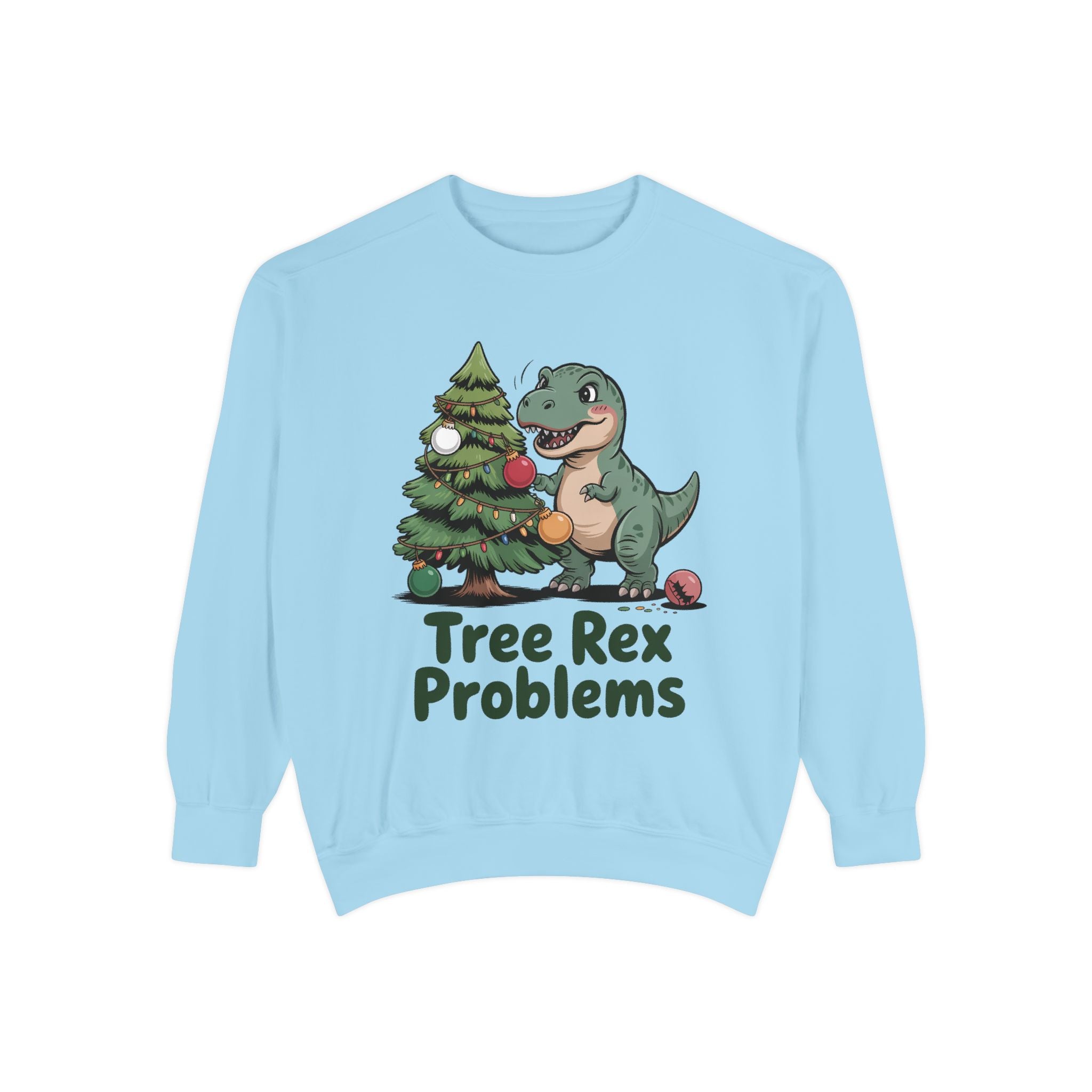 Dinosaur Christmas Sweatshirt - Tree Rex Problems