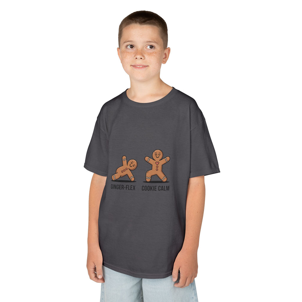 Gingerbread Workout Kids Tee - Ginger-Flex & Cookie Calm Design