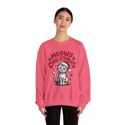 Christmas Sweatshirt - Sassy Cat Meowy Christmas