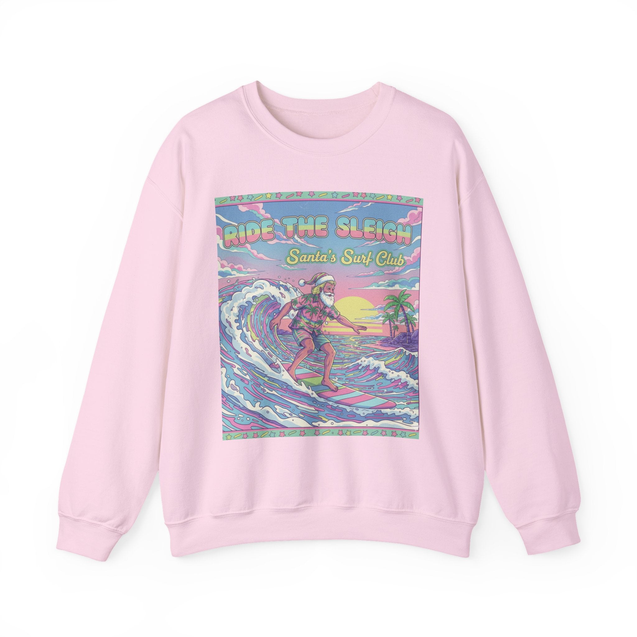 Vintage Santa Surfing Sweatshirt - Ride the Sleigh