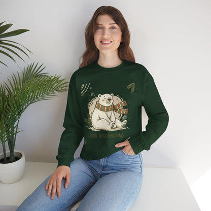 Crewneck Sweatshirt - Chillin' until Christmas - Polar Bear Scarf Design
