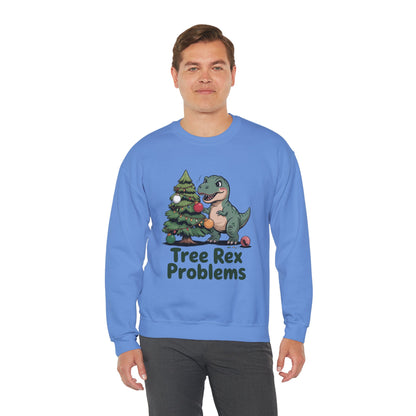 Get festive with the Christmas Crewneck Sweatshirt – Tree Rex Problems. Cozy, fun, and ideal for holiday parties or gifting this season.
